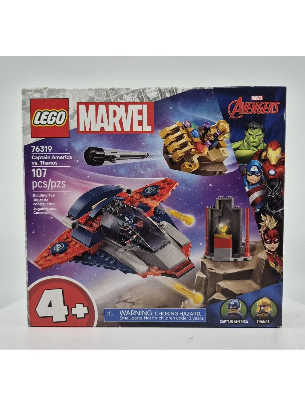 LEGO 76319 Marvel Captain America vs Thanos Kids Toy New-Some Box Wear